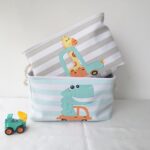 Кутия за Съхранение на Играчки, Дрехи, Козметика, Сгъваема, с Удобни Дръжки, за Детска стая, Спалня, Дневна - Динозавър - Image 7