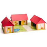 Дървен комплект Ферма с три сгради и подложка - Image 6