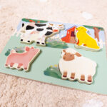 Дървен тактилен пъзел Ферма - Image 9