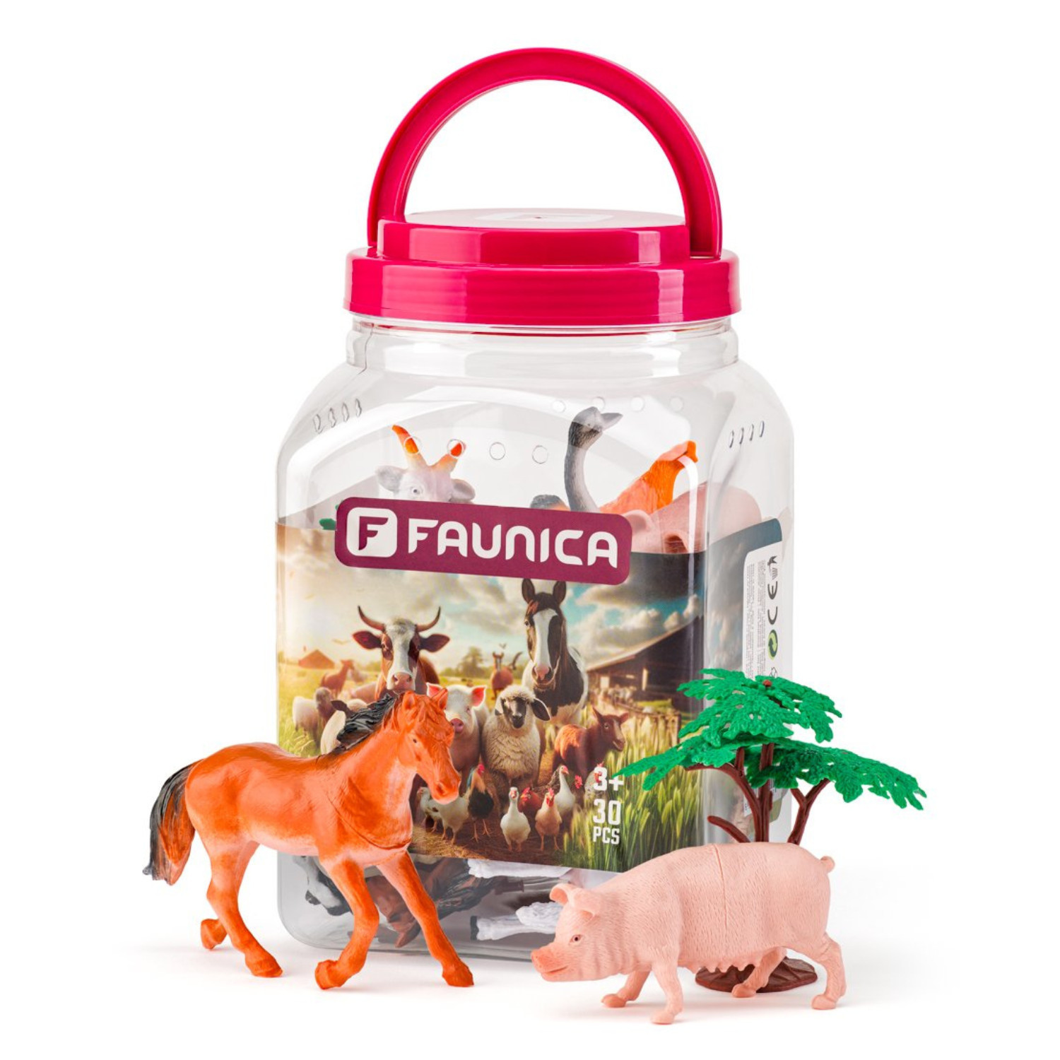 Комплект фигурки в кутия Животни от фермата, 30 броя