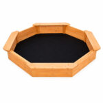 Детски дървен пясъчник GINGER HOME – 8-странен модел с 4 седалки, 134.5×134.5 см - Image 3