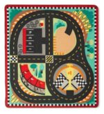 Melissa & Doug - Килимче за игра с дървени коли - Състезание