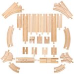 Bigjigs - Комплект от дървени ЖП релси - Прави и разклоняващи - Image 7