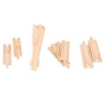 Bigjigs - Комплект от дървени ЖП релси - Прави и разклоняващи - Image 3