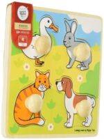 Bigjigs - Моят първи дървен пъзел с дръжки - Домашни любимци - Image 4