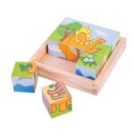 Bigjigs - Дървени кубчета в кутия - Динозаври - Image 2