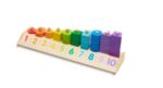 Дървена цветна низанка с цифри и форми