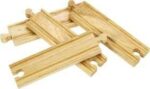 Bigjigs - Комплект от 4 дървени средни ЖП релси - Image 5