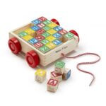 Melissa & Doug - Дървена количка за дърпане с кубчета - Image 8