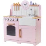 Дървена кухня за игра - розова - Image 5