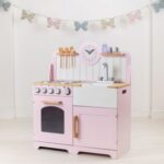 Дървена кухня за игра - розова - Image 7