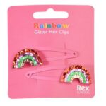 Блестящи шноли за коса -Цветна дъга - 2 броя - Image 2