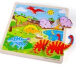 Дървен пъзел със звуци - Динозаври