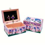 Музикална кутия за бижута „Ethereal“ с огледало и отделение за пръстени – Happy Birds