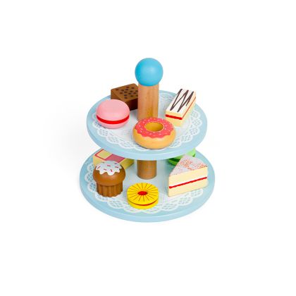 Bigjigs - Детска дървена поставка за торта и лакомства