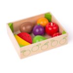 Bigjigs - Дървен детски комплект за готвене - Щайга с плодове - Image 7