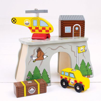 Bigjigs - Дървен комплект - Спасителна акция в планината