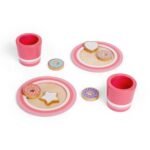 Bigjigs - Дървен комплект с мляко и бисквити - Розов - Image 2