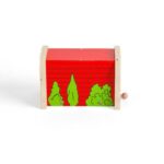 Bigjigs - Дървен тухлен тунел с релса - Червен - Image 4