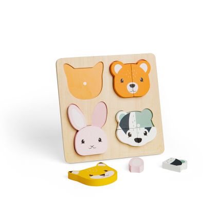 Дървен ЕКО пъзел за броене - В гората  - BIGJIGS