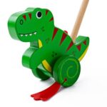 Bigjigs - Дървена играчка за бутане - Тиранозавър рекс - Image 3