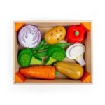 Bigjigs - Дървен детски комплект за готвене - Щайга със зеленчуци - Image 7