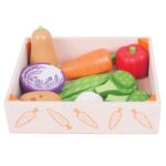 Bigjigs - Дървен детски комплект за готвене - Щайга със зеленчуци - Image 9